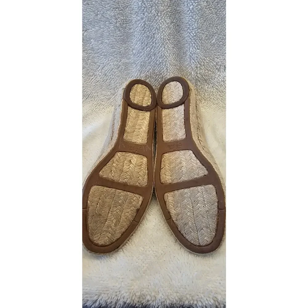 Lifestride Riddle Wedge Heels Slip On Espadrille Women Size 7.5M Beige Bow Front